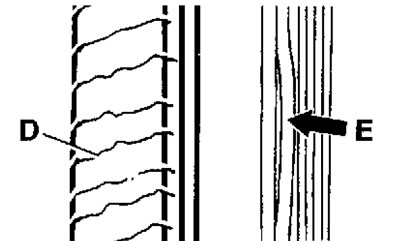 18.2b. Поперечные трещины (D) с обратной стороны…