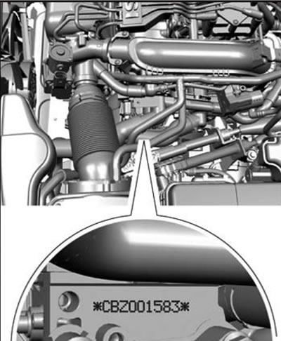 1.2а. Код и номер двигателя в области соединения…