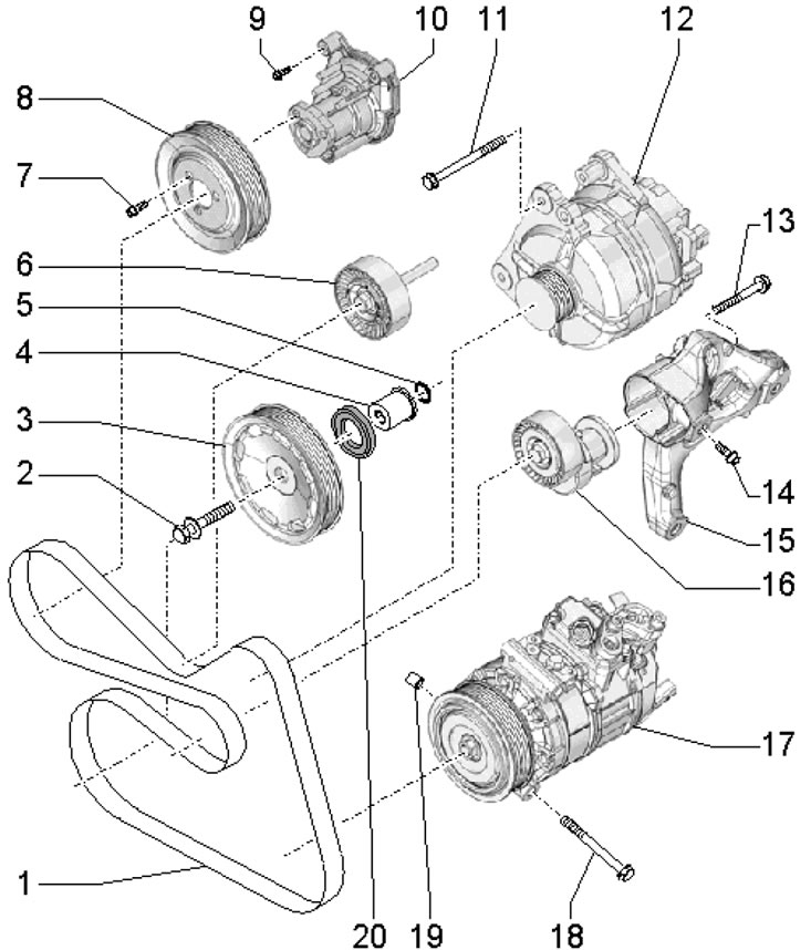 16.1. Детали привода вспомогательных агрегатов 1.…
