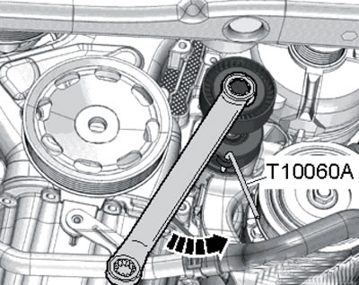 16.4. Фиксация натяжителя приводного ремня