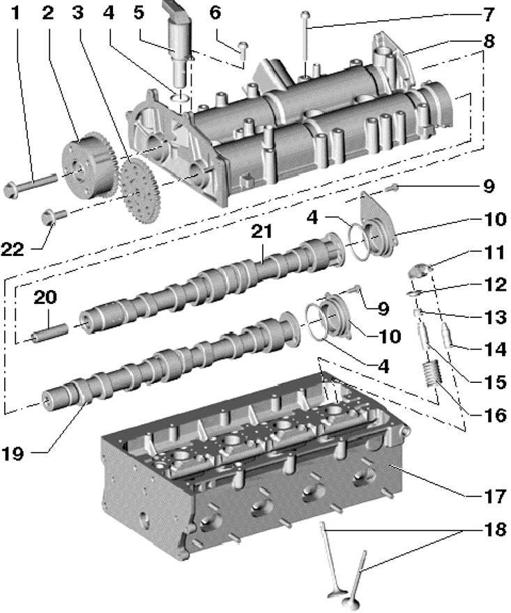 20.1b. Детали установки компонентов головки…