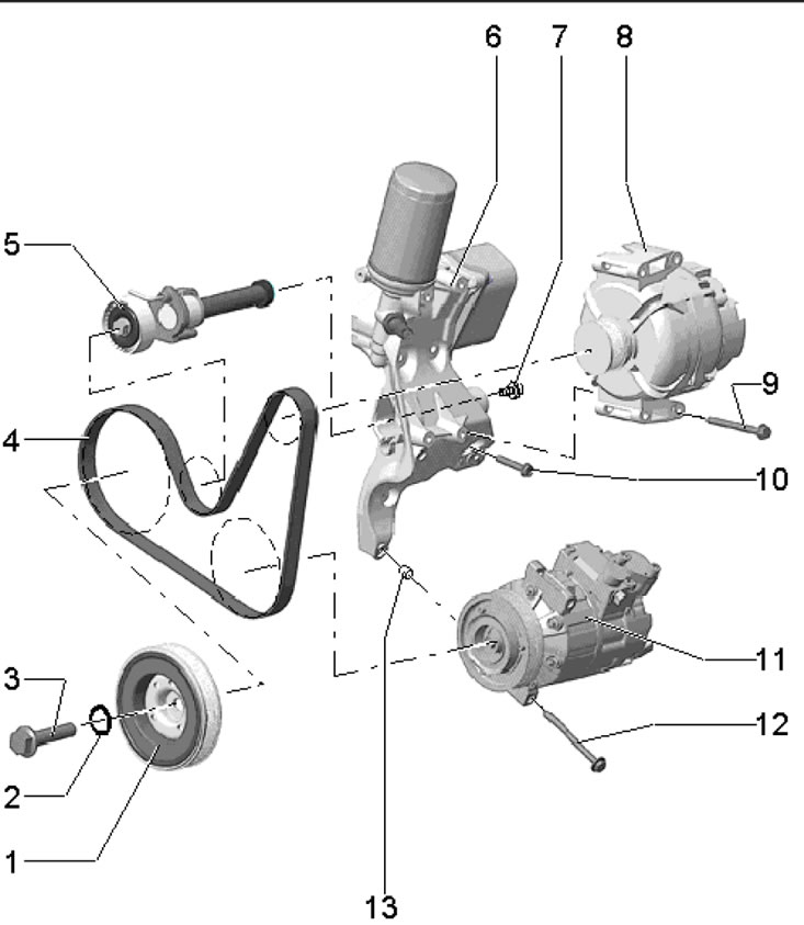 24.1. Детали привода вспомогательных агрегатов 1.…