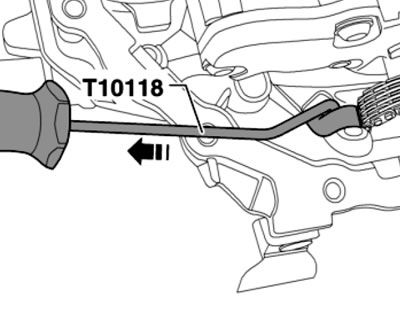 32.14b. Снятие масляного насоса