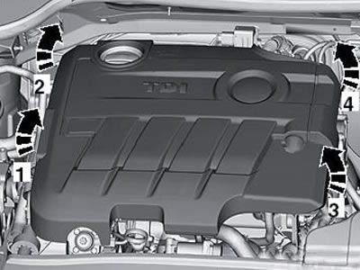 34.1а. Снятие верхней крышки двигателя