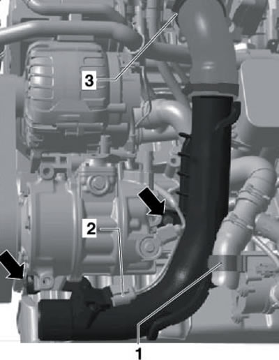34.14. Снятие правой напорной воздушной трубки