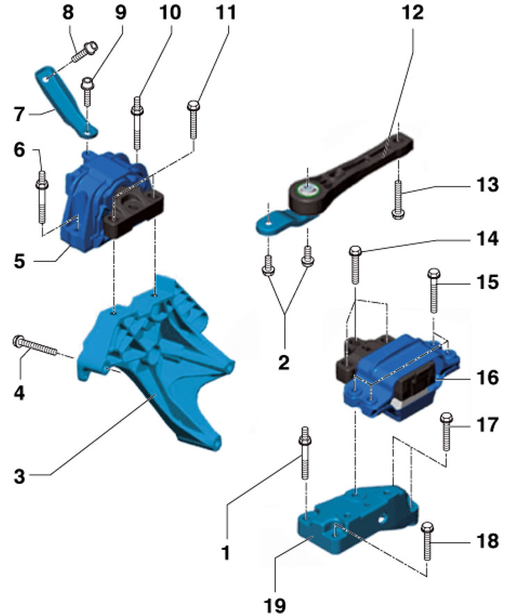 34.41. Детали крепления опор силового агрегата 1.…