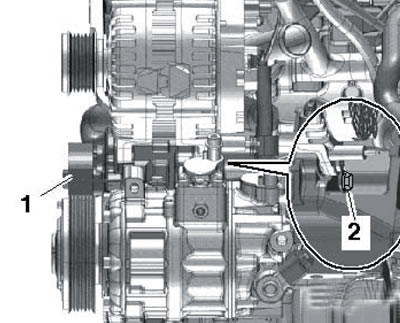 35.8. Снятие натяжителя приводного ремня