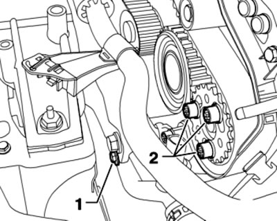 36.15. Крепёж трубки ОЖ (1) и зубчатого колеса…
