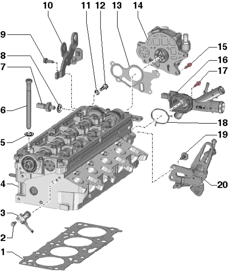 39.1. Детали установки головки цилиндров,…