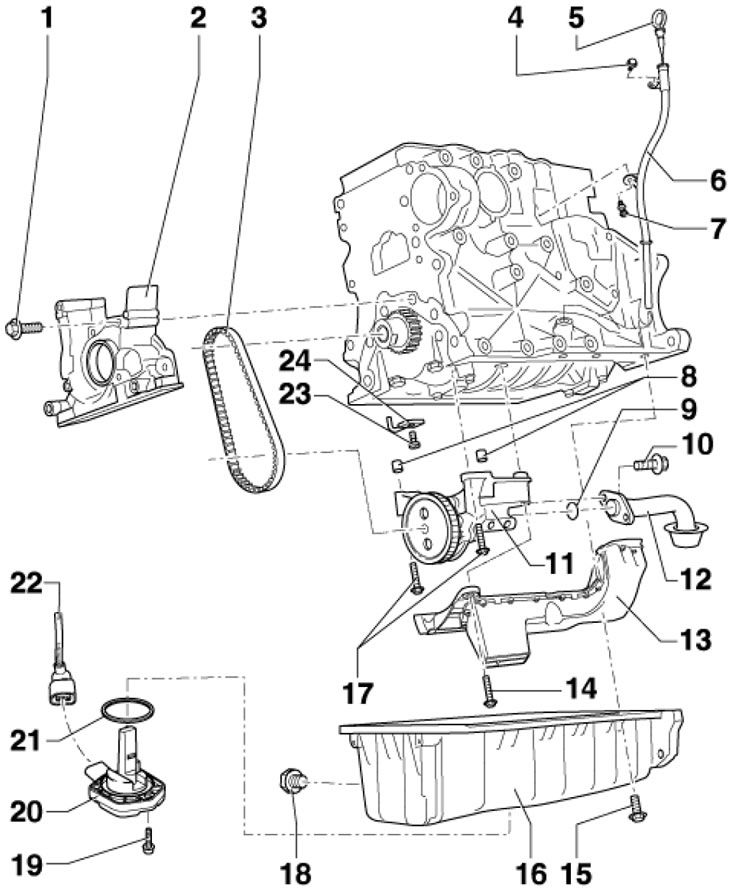 41.1. Детали установки поддона картера и…