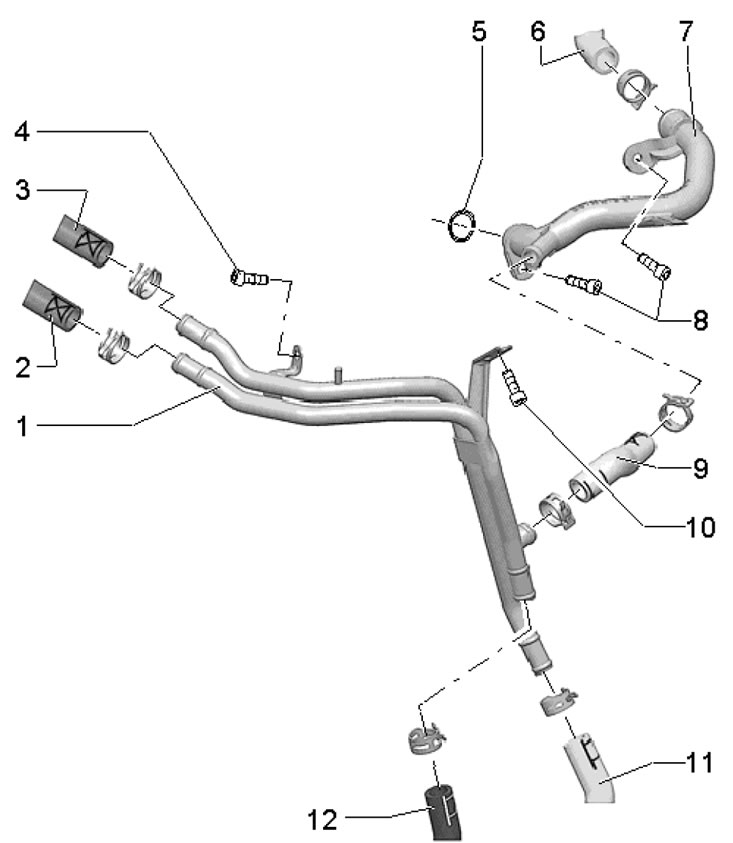 7.1. Линии ОЖ двигателей 1.8 л. 1. Трубки ОЖ…