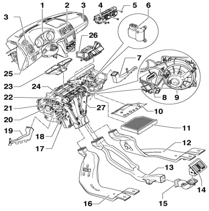 8.1а. Детали климатической системы в салоне…