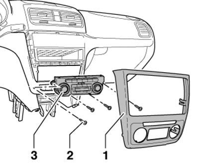 11.3b. Крепёж панели управления «Climatronic».