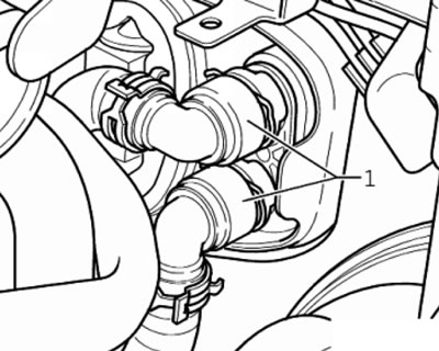 13.2. Шланги ОЖ на радиаторе отопителя