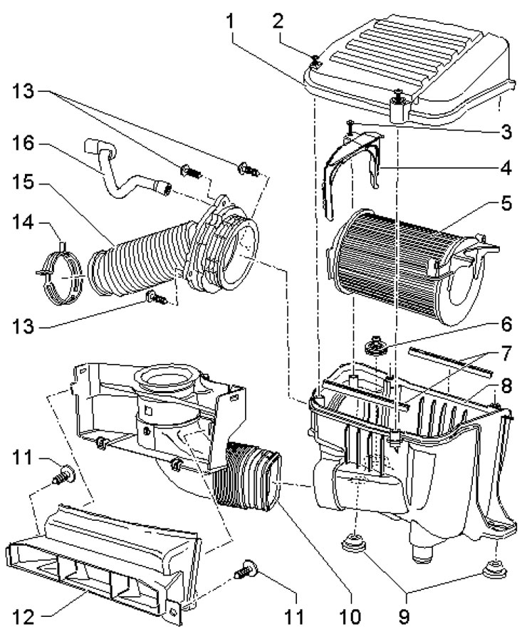 4.2. Детали установки и сборки воздухоочистителя…