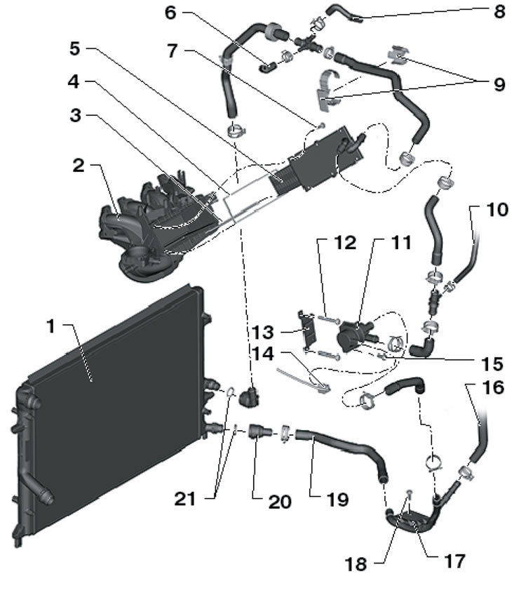 6.1. Детали установки интеркулера двигателя 1.2…