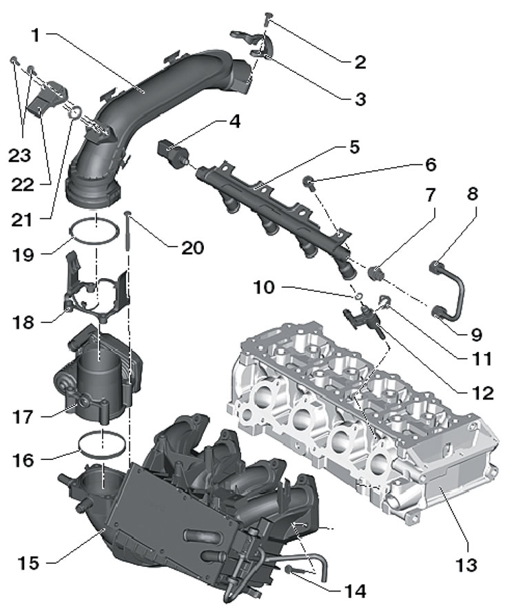 7.1b. Детали установки впускного трубопровода,…