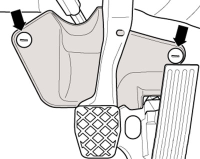 8.1. Фиксаторы кожуха за педалями