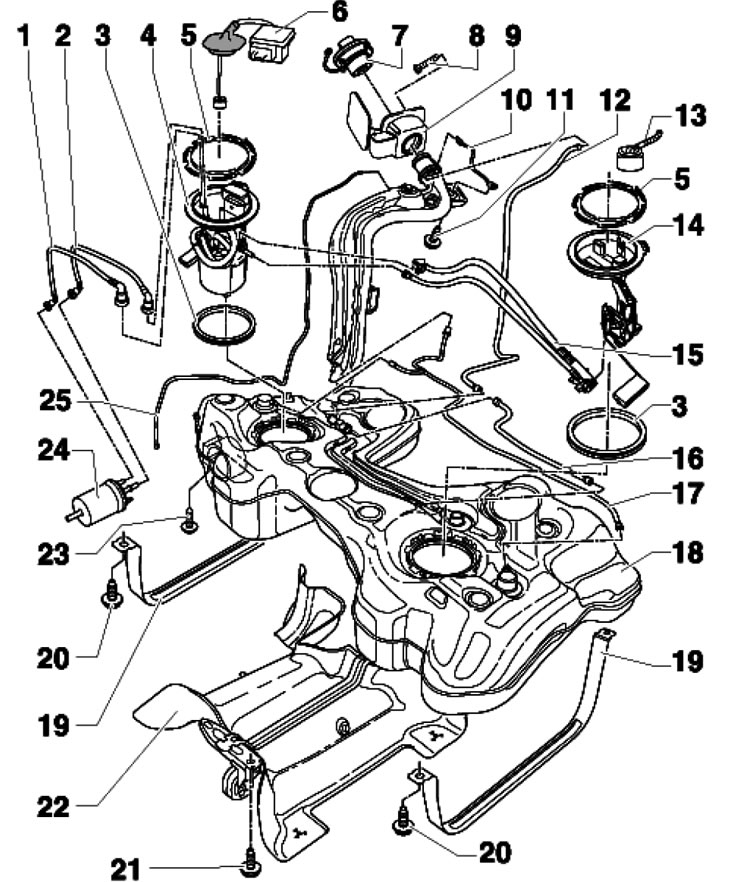 11.1а. Детали установки топливного бака и его…