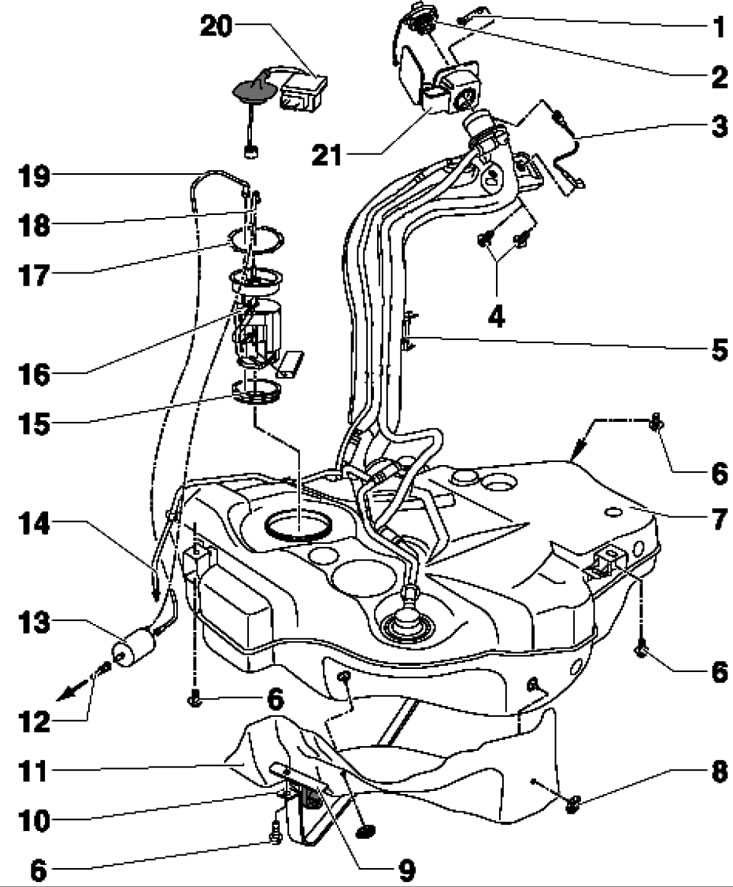 11.1b. Детали установки топливного бака и его…