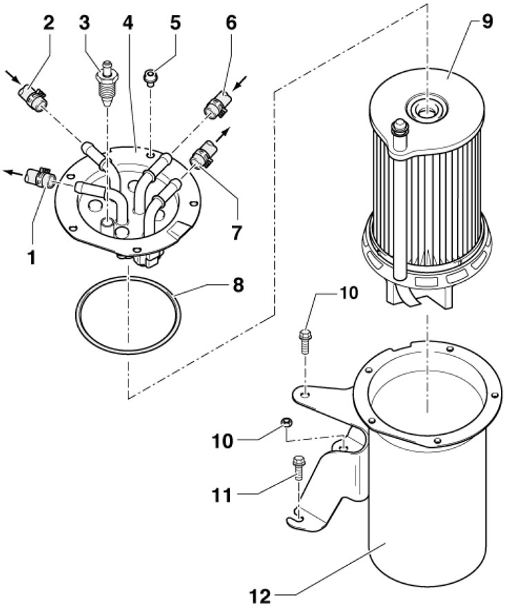 13.1b. Детали установки топливного фильтра…