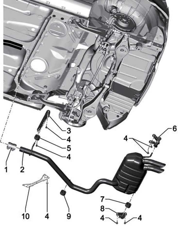 17.1d. Детали установки задней выпускной трубы…