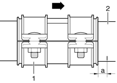 17.5a. Положение хомута (стрелка указывает вперёд)
