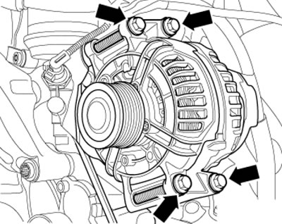14.7b. Крепёж генератора (генератор крепится…