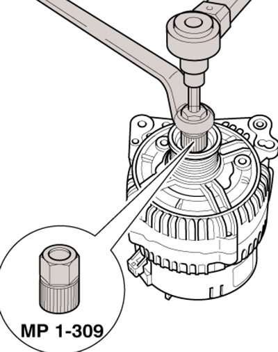 15.2b. Снятие шкива с муфтой