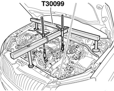 5.10. Вывешивание двигателя