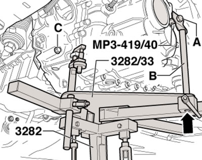 5.28. Установка опоры для снятия РКПП и болт (3)…