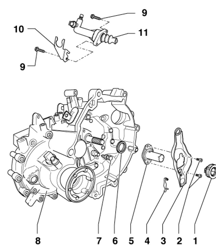 7.2d. Детали гидропривода сцепления внутри…