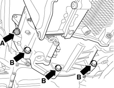 4.21b. Нижние болты крепления DSG (все модели)