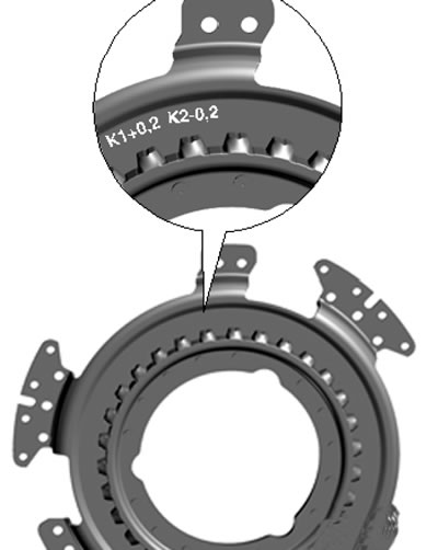 15.43. Указание допусков на сцеплении