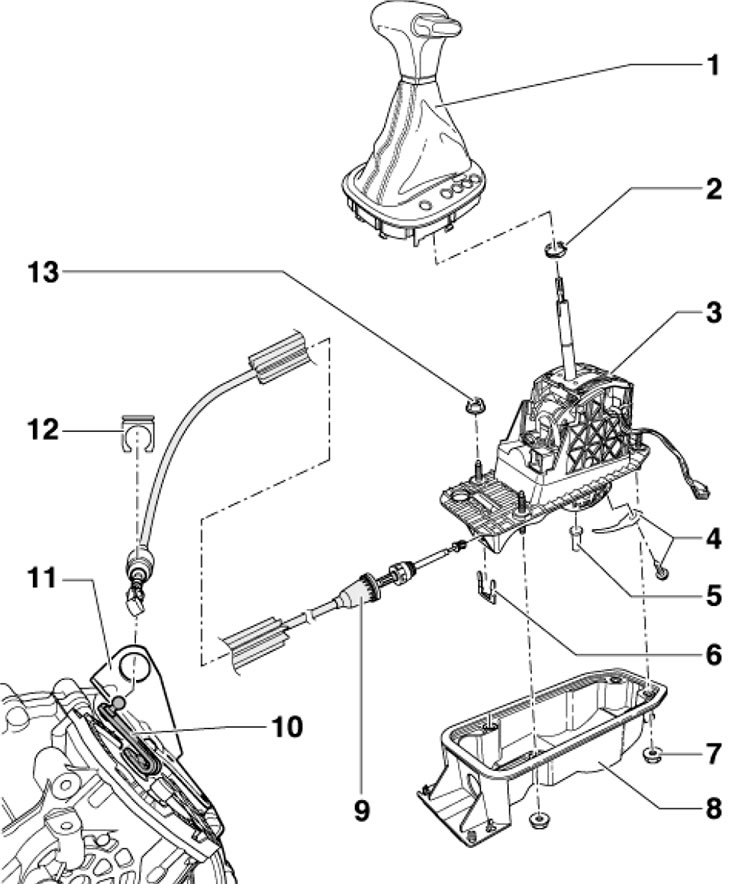 7.1а. Детали привода переключения передач (до…