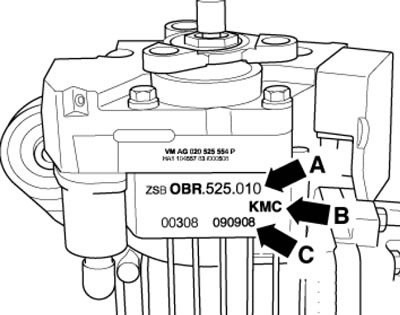1.1. Номер детали (A, «0BR»), код (В, «КМС») и…