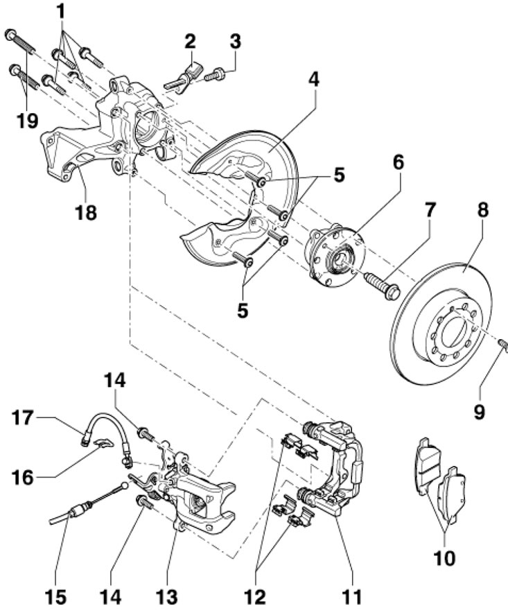 3.1b. Детали заднего тормозного механизма Bosch…