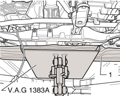 3.12. Фиксация подрамника на домкрате