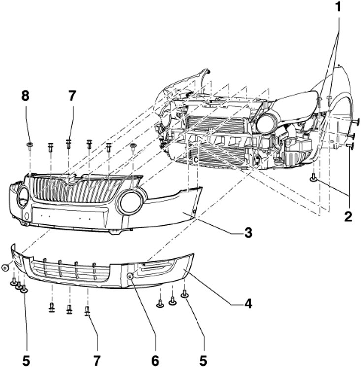 4.1. Детали установки накладки переднего бампера…