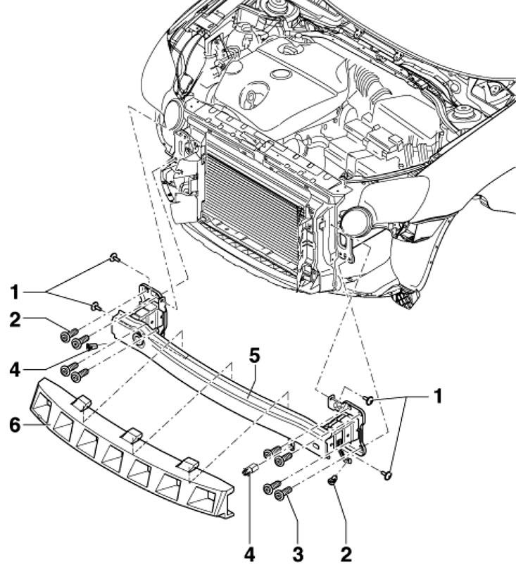 4.2. Детали установки балки переднего бампера 1.…