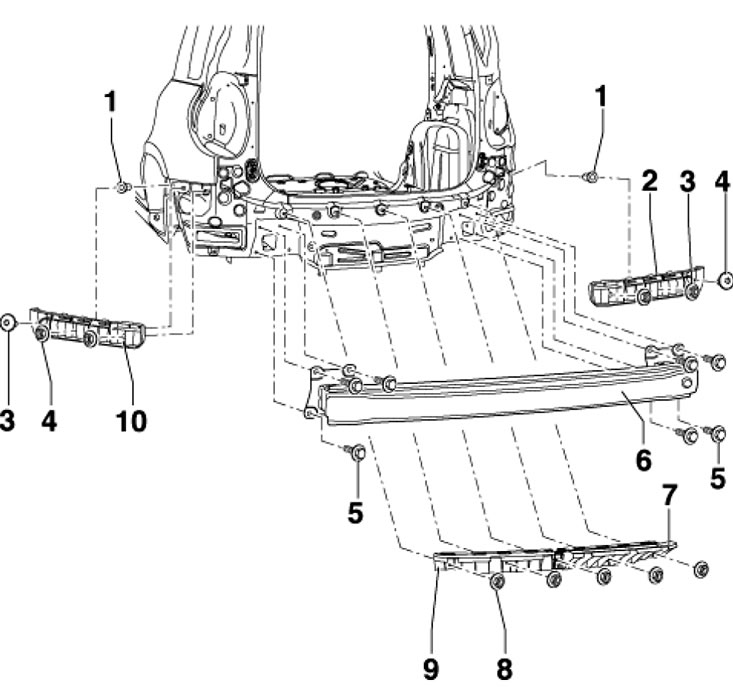 4.4. Детали установки балки заднего бампера1.…