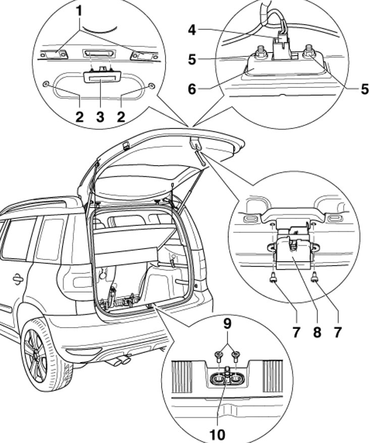 9.4. Детали отпирания/запирания двери задка 1.…