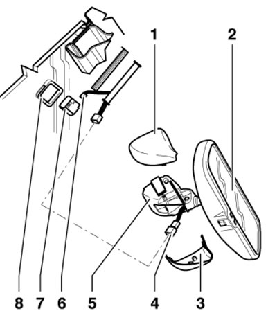 12.2. Снятие салонного зеркала заднего вида (с…