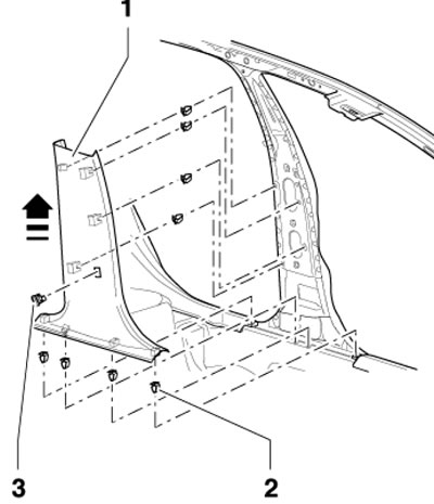 17.4. Снятие нижней накладки стойки В