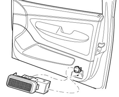 7.4а. Снятие сигнального фонаря в двери