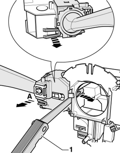 9.5а. Снятие левого подрулевого переключателя (до…