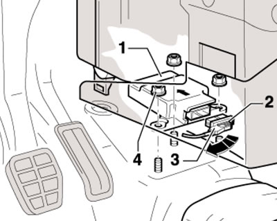 13.3. Снятие блока управления SRS